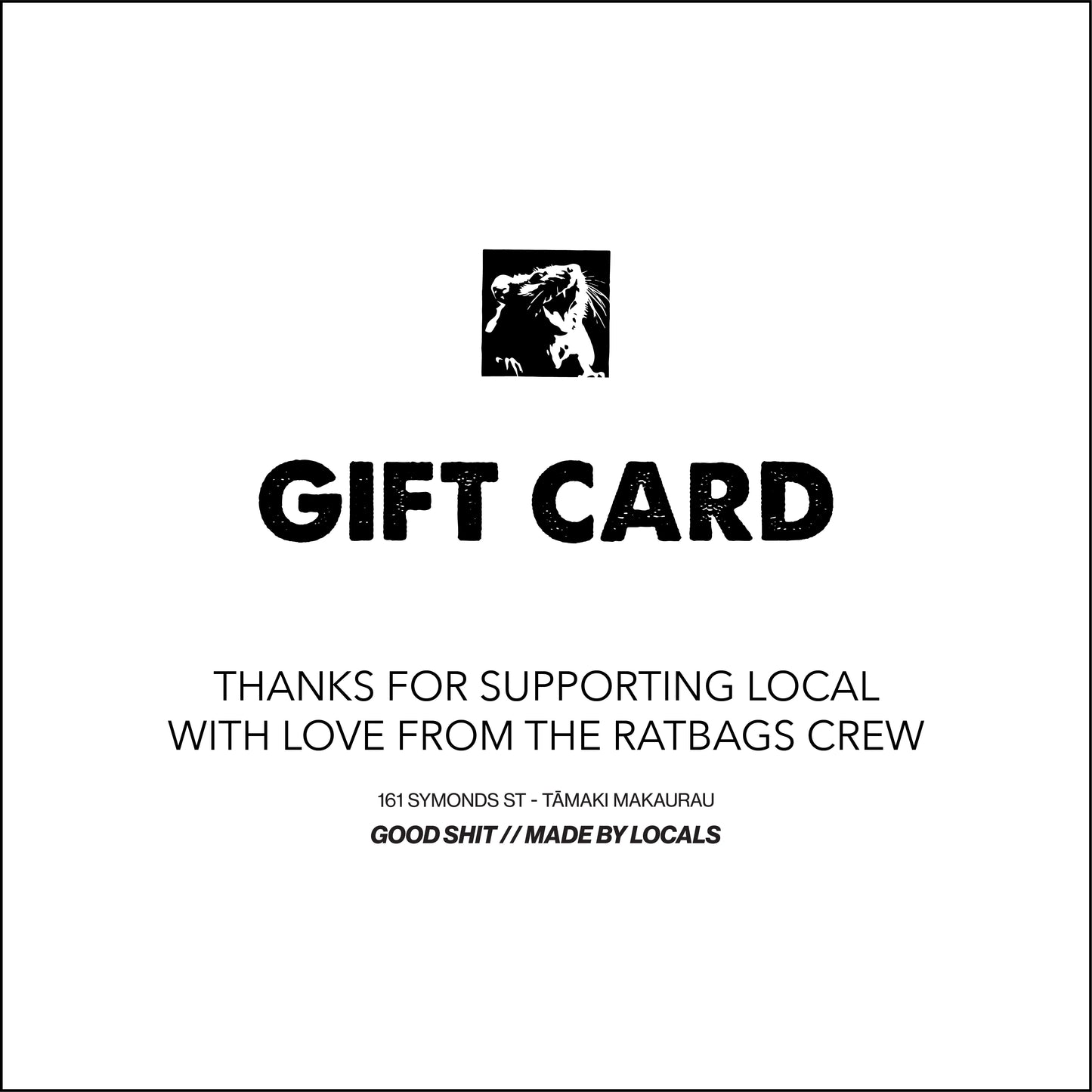 RATBAGS STORE GIFT CARD